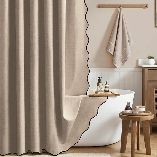 Miniatura 18 de BTTN Lino Crema Festoneado 36x72