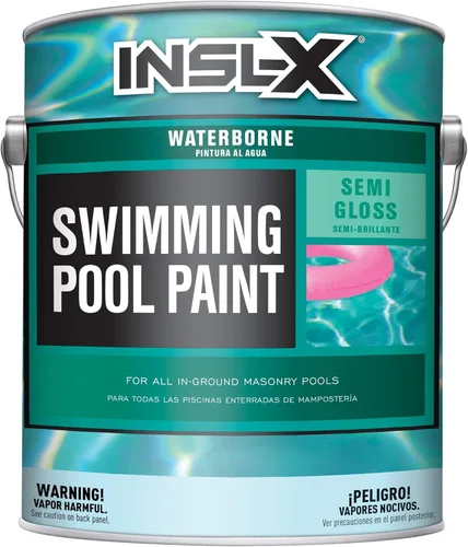 INSL-X Pintura acuosa semibrillante acrílica para alberca, aguamarina, 1 galón, 128 onzas líquidas (paquete de 1)