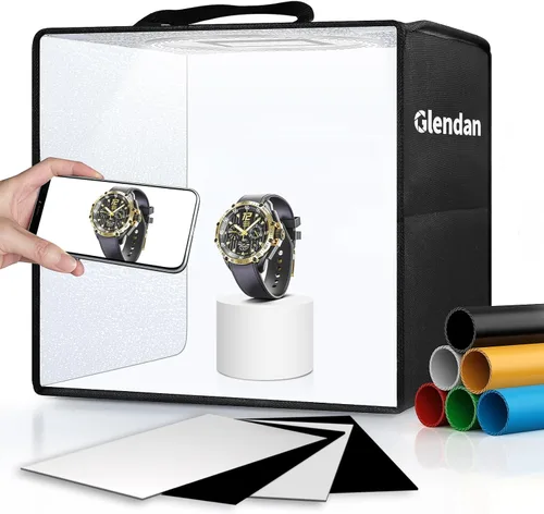 Miniatura 11 de Glendan Caja de luz fotográfica de 32 x 32 pulgadas, caja de luz grande para fotos con 3 paneles de luz, 792 perlas LED, CRI >95, kit de carpa