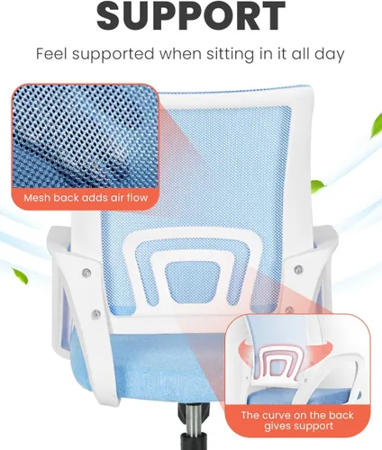 Miniatura 5 de NEO CHAIR Silla de Oficina para Escritorio de Computadora Ergonómica de Malla Gaming de Respaldo Medio con Cómodo Soporte Lumbar Altura Ajustable