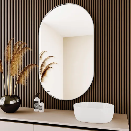 Miniatura 9 de Protylctaster Espejos ovalados, espejos ovalados de baño, espejo negro de 20 x 28 pulgadas, espejos decorativos de pared, espejos de baño para sobre
