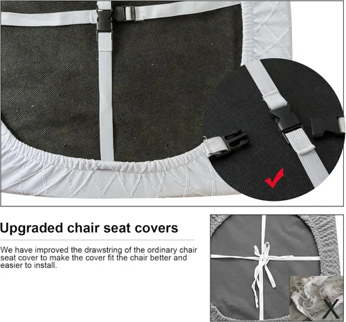 Miniatura 6 de Genina Fundas de asiento impermeables para sillas de comedor, fundas para sillas de comedor y cocina (blanco, 4 piezas)