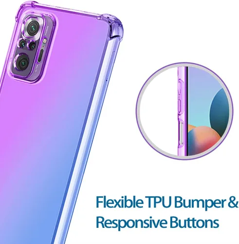Miniatura 3 de Funda de teléfono para Redmi Note 10 Pro 4G, Redmi Note 10 Pro Max Crystal Clear Case Gradient Anti Scratch TPU Funda protectora a prueba de golpes