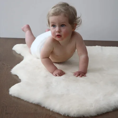 Alfombra prémium de piel de oveja para bebé, alfombra para el cuidado del bebé, alfombra 100% natural de piel de cordero corta, almohadilla para