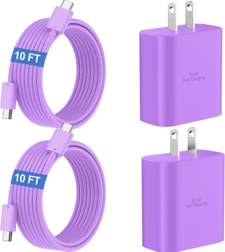 Miniatura 20 de Cargador súper rápido USB C de 45 W para teléfono Android tipo C, bloque de carga rápida con cable de 5 pies para Samsung Galaxy S26/S26