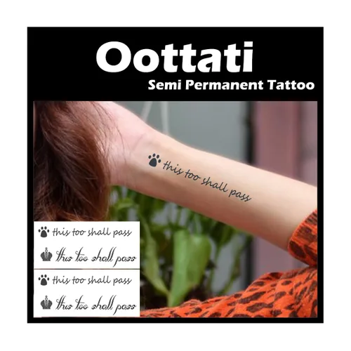 Miniatura 11 de Tatuaje temporal semipermanente para adultos, 2 hojas de palabras de flores, citas Let It Be pequeño, pequeño cuello de mano, calcomanías falsas