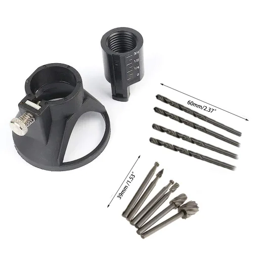 Kit de accesorios de guía de corte multiherramienta rotativa con 6 brocas de enrutador HSS de vástago de 1/8 pulgadas (0.118 in) y 4 brocas