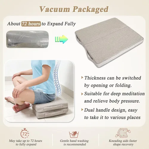 Miniatura 7 de Cojín de suelo de meditación para yoga para adultos, almohadas cuadradas para sentarse, cojín grande de meditación, almohadas de yoga para sentarse