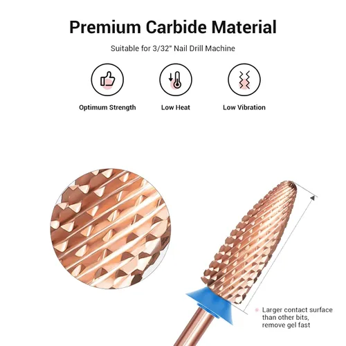 Miniatura 2 de MelodySusie Brocas largas para uñas con llama, brocas de tungsteno de carburo de 3/32 pulgadas, adecuadas para manicura, pedicura, cutícula, esmalte