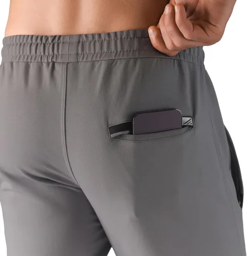 Miniatura 4 de SCR - Pantalones deportivos para hombre, pantalones atléticos de entrepierna larga color negro, gris y azul marino, 30L 32L 34L 36L 38L