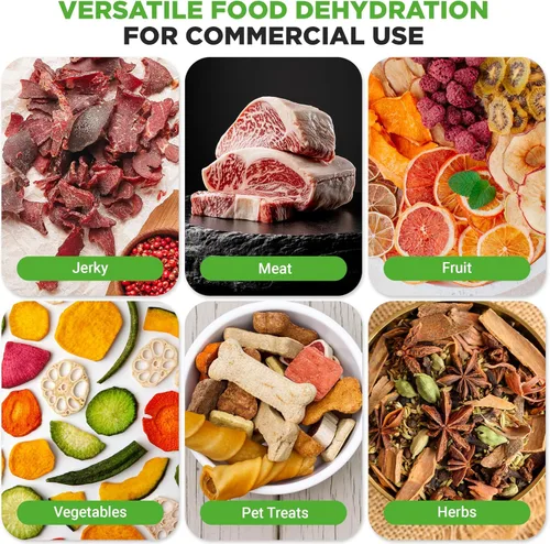 Miniatura 6 de NutriChef Deshidratador eléctrico de alimentos para encimera, 900 W, máquina de carne de res de varios niveles, secadora de frutas y verduras