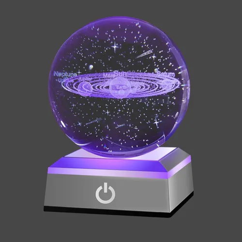 Miniatura 15 de Bola de cristal 3D de la Vía Láctea, luz nocturna multicolor, lámpara decorativa para ciencia, astronomía, espacio, regalos para novios, esposos