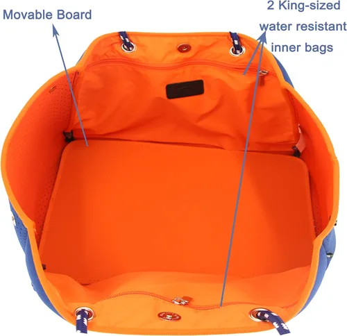 Miniatura 5 de QOGiR Bolsa de playa multiusos de neopreno con bolsillo interior con cierre de cremallera