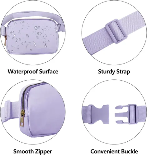 Miniatura 57 de Riñonera cruzada para mujeres y hombres, bolsa para cinturón para senderismo con correa ajustable, riñonera para correr, entrenamiento, deportes