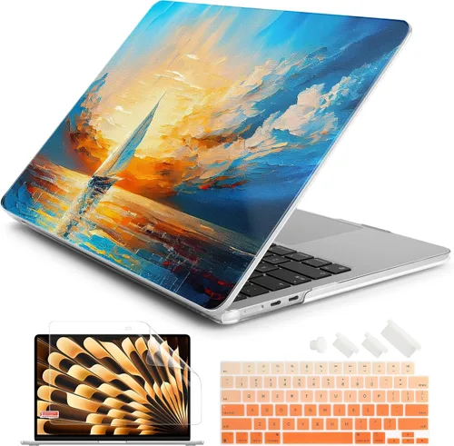 Miniatura 19 de Batianda Funda prémium para MacBook Air de 15 pulgadas M5 2026 M4 2025 M3 2024 M2 2022, ultra delgada de 0.047 in, carcasa rígida de plástico