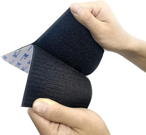 Cinta de gancho y bucle de 4 x 8 pulgadas, 6 pares, tira adhesiva entrelazada, cinta de montaje de alta resistencia, fijación de tiras para colgar