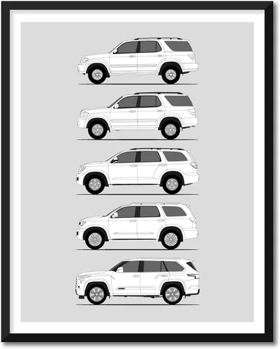 Miniatura 28 de Idea Network Póster hecho a mano compatible con Toyota FJ Cruiser, arte de pared impreso hecho a mano, decoración de los BJ, FJ25, FJ40, FJ43, FJ45