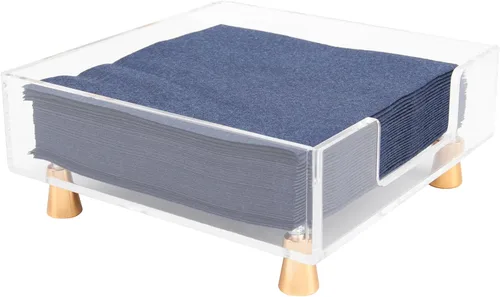 Miniatura 10 de LUVCOSY - Servilletero acrílico con pies, toallero acrílico para invitados, bandeja de almacenamiento de toallas de mano transparente, diseño único