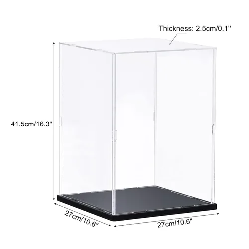 Miniatura 2 de MECCANIXITY Caja de acrílico transparente, caja transparente para ensamblar, escaparate a prueba de polvo de 9.8 x 9.8 x 15.7 pulgadas