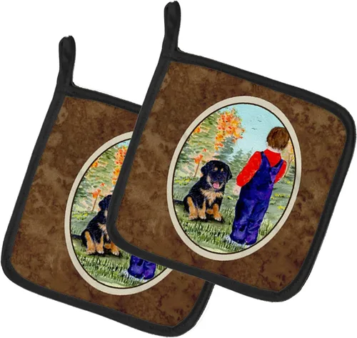 Miniatura 166 de Caroline's Treasures SS8617PTHD - Juego de soportes para ollas de cocina resistentes al calor, almohadillas calientes para horno para cocinar, Husky