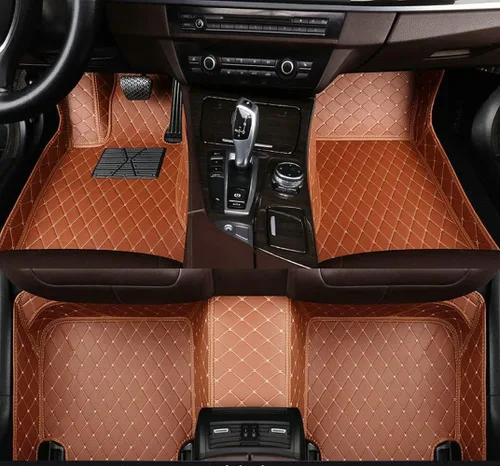 Miniatura 39 de Alfombrillas personalizadas para el 99 % de los sedán, SUV, deportivos, forros de cuero, para todo tipo de clima, tapetes de automóvil (rayas negras)