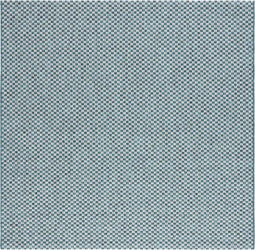 Miniatura 83 de SAFAVIEH Alfombra lavable al aire libre Courtyard Collection - 6'7" x 9'6", azul claro y gris claro, no desprende pelusa y fácil limpieza, ideal
