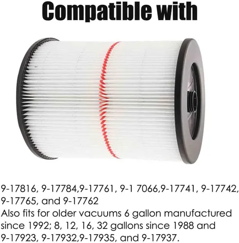 Miniatura 2 de ANBOO Filtro para Shop Vac para Craftsman 17816 9-17816 Filtro de Aspiradora en Húmedo y Seco Filtro de Cartucho de Aire para Shop Vac 17816