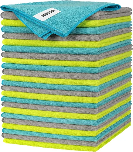 Miniatura 19 de FIXSMITH Paño de limpieza de microfibra, paquete de 12, toallas multifuncionales, tamaño: 12 x 16 pulgadas, trapos altamente absorbentes, sin 3