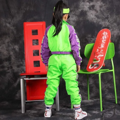 Miniatura 4 de Conjunto de ropa de baile para niñas, disfraz moderno de jazz de hip hop, conjunto de ropa de baile para niñas