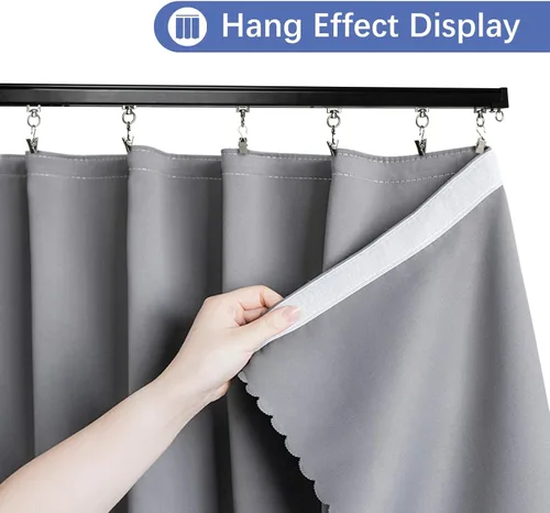 Miniatura 4 de Cortina de techo súper resistente, fácil de instalar, cortina deslizante suave para montaje en techo y pared, divisor de habitación, para sala