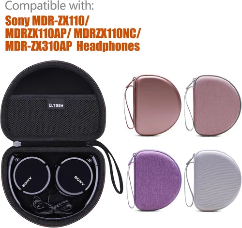 Miniatura 2 de LTGEM Estuche Compatible con Sony MDR-ZX110 / MDRZX110AP / MDRZX110NC / MDR-ZX310AP Serie ZX Audífonos intraaurales con cable, negro (Solo estuche)