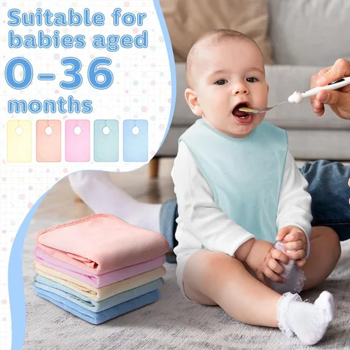 Miniatura 6 de Hercicy Baberos de cobertura completa con capucha para bebés y niños pequeños de felpa con botón de presión para niños de 0 a 4 años, unisex
