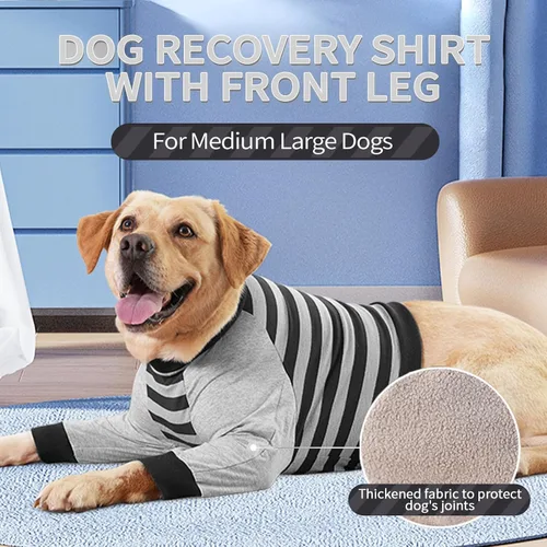 Miniatura 5 de FUAMEY Manga de recuperación para perros con protector de codo, camisa para perros que detiene las lamidas en las articulaciones, traje de manga