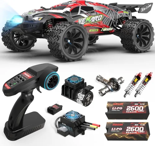 Hosim Mini autos RC 1:8 sin escobillas para adultos, VEXARO MAX 50 MPH de alta velocidad Rc Camiones rápidos, 4 x 4 con control remoto todo terreno