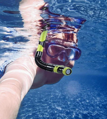 Miniatura 7 de Aegend - Esnórquel seco para buceo para adultos y jóvenes - Equipo de snorkel con válvula seca superior, perfecto para snorkel, buceo libre, Verde