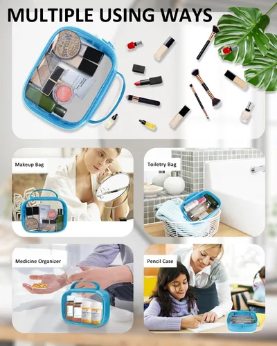 Miniatura 5 de Moyad Bolsa de aseo transparente aprobada por la TSA, tamaño de cuarto de galón, bolsa de líquidos 3-1-1 para viajes, organizador transparente