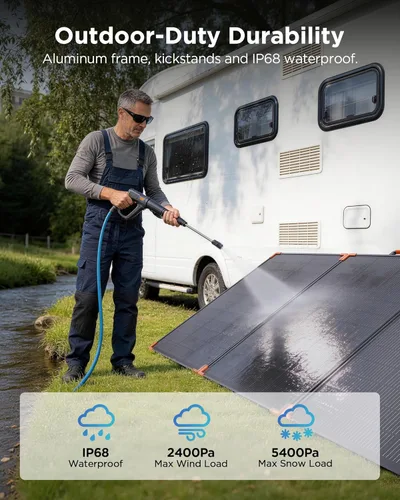Miniatura 6 de ZOUPW Panel solar portátil de 350 W, tipo N 16BB 25% panel solar plegable de alta eficiencia para Jackery/EcoFlow Delta/Anker Solix C1000/Bluetooth
