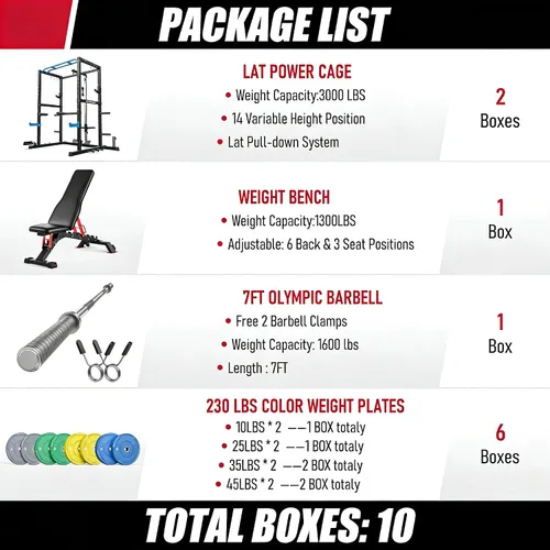 Miniatura 2 de Sportsroyals Jaula de Potencia, Rack de Potencia Multifuncional de 1600 libras con Sistema de Cruce de Cable Ajustable y Más Accesorios de Azul