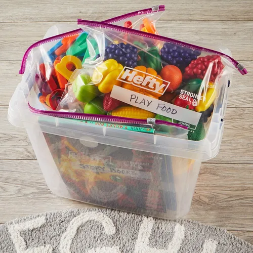 Miniatura 5 de Hefty Bolsas deslizantes para almacenamiento de alimentos, 2.5 gal, 12 qt