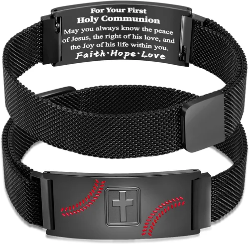 Miniatura 41 de Regalos de graduación, pulsera de fútbol, fútbol, baloncesto, béisbol, regalos de pulsera, pulseras de cruz de fe para hombres, bautismo, primera
