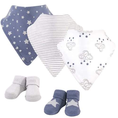 Miniatura 32 de Hudson Baby Conjunto de babero y calcetines unisex de algodón para bebé, Tamaño único Chica Calabaza