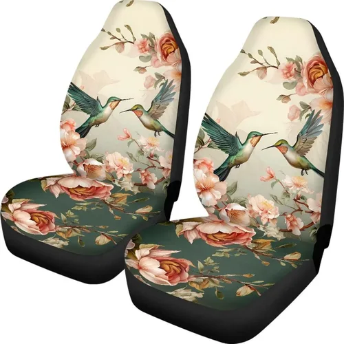Miniatura 32 de INSTANTARTS Fundas de asiento de coche con diseño de dalia estética, solo para asientos delanteros, protector de asiento de vehículo, 2 unids/set