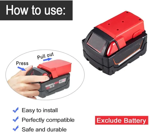 Miniatura 7 de GRZWAYS Cables de puente con adaptador compatibles con batería de arranque M18 de 18V de Mil.waukee, cables de refuerzo automotriz de 2 pies y 8AWG