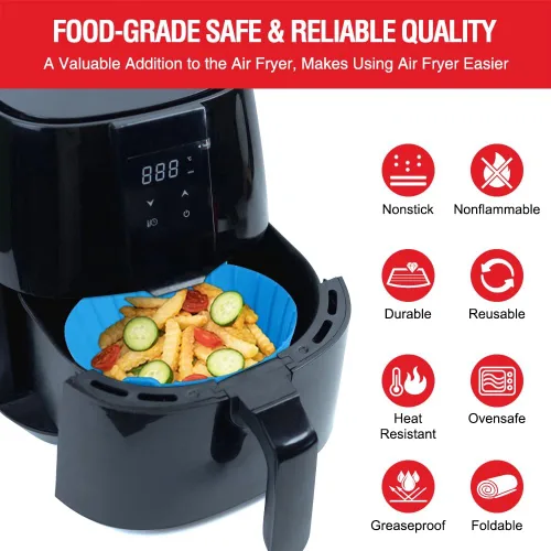 Miniatura 4 de Forros de silicona para freidora de aire pequeña para COSORI/Instant Pot/Chefman/Ninja/Dash/Bella/GoWise/COSMO freidora de aire de 2 cuartos
