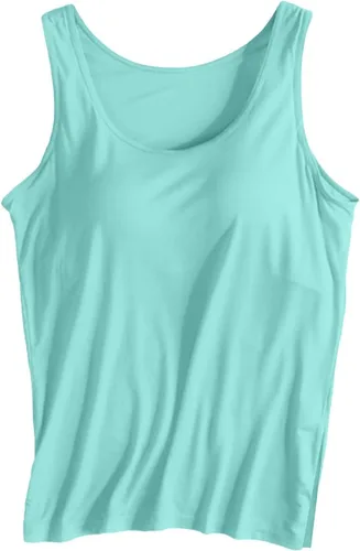 Miniatura 14 de Camiseta sin mangas con brasier integrado para mujer, sin mangas, correa ancha, ropa de dormir básica, para entrenamiento, yoga, camisola acolchada