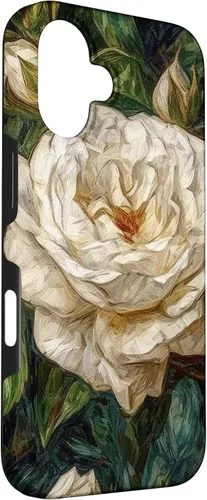 Miniatura 3 de iPhone 16 Van Gogh Art White Flower White Roses Case