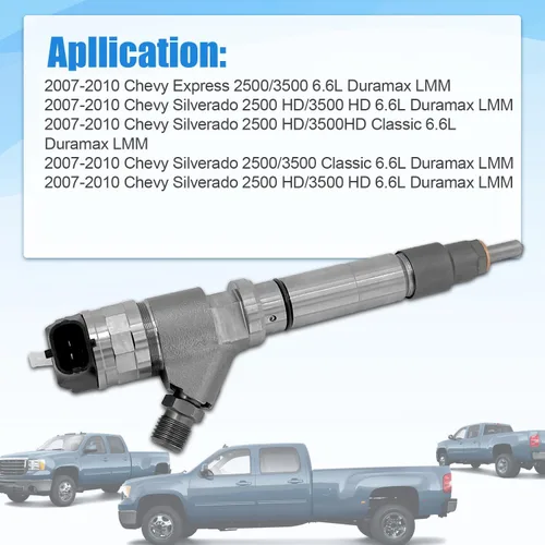 Miniatura 4 de 0445120082 Inyector de combustible para GMC Chevy 6.6L V8 LMM Duramax Diesel 2007-2010 Express 2500 3500 4500 Savana 2500 3500 4500 Silverado Sierra