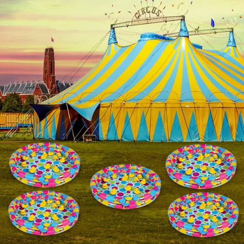 Miniatura 6 de ArtCreativity Piscina de juego de carnaval de Duck Pond - Mini piscina inflable de pato de 3 pies para niños, piscina duradera para niños