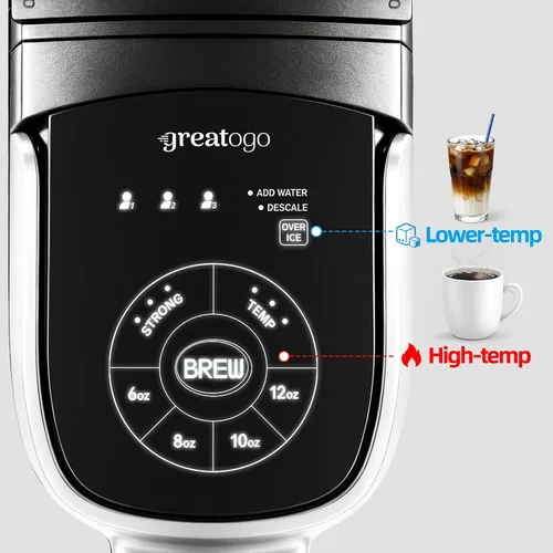 Miniatura 5 de Cafetera pequeña de una sola porción para K Cup y café molido, café rápido de una taza, 6 a 12 oz. Tamaños de preparación, máquina con recordatorio