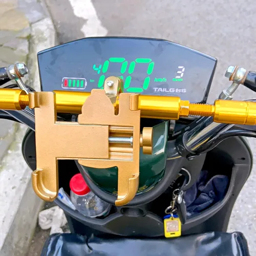 Miniatura 4 de Barra de equilibrio de motocicleta, soporte universal de mango de motocicleta de 0.866 in, aleación de aluminio, barra de manillar de motocicleta